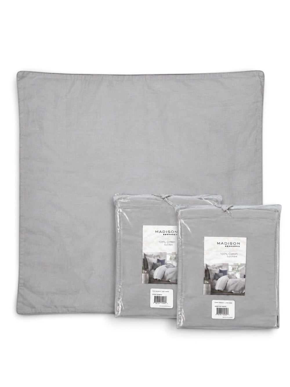 New Madison Adrian Euro Sham Set of 3 Gray Cotton Linen Look Pillow Sham 26x26